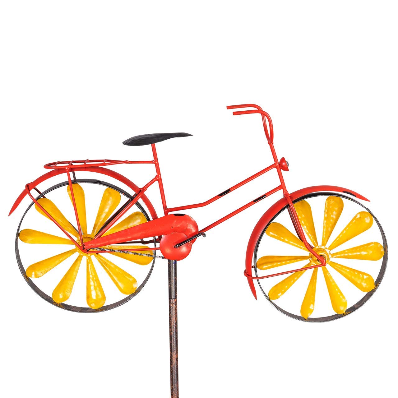 Girouette de jardin vélo avec roues rotatives Ø18cm anti-UV