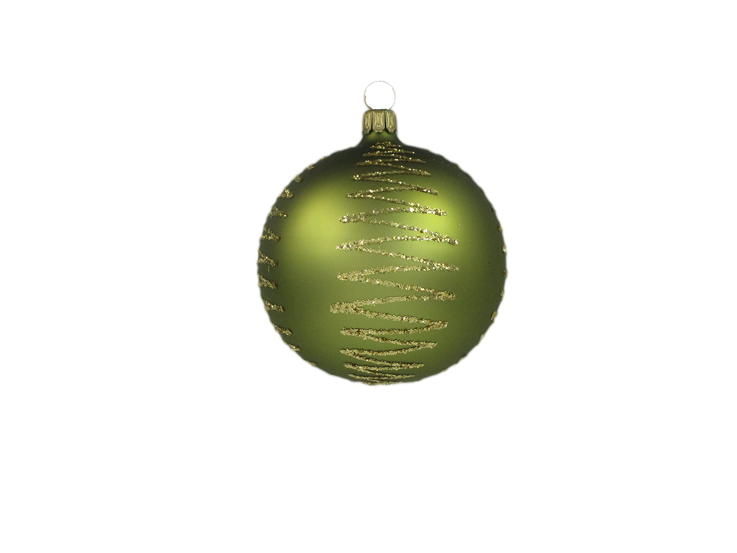 Lichte Thüringer Christbaumschmuck Exclusiv grün olivgrün moosgrün 6cm Handarbeit Germany 12er Set