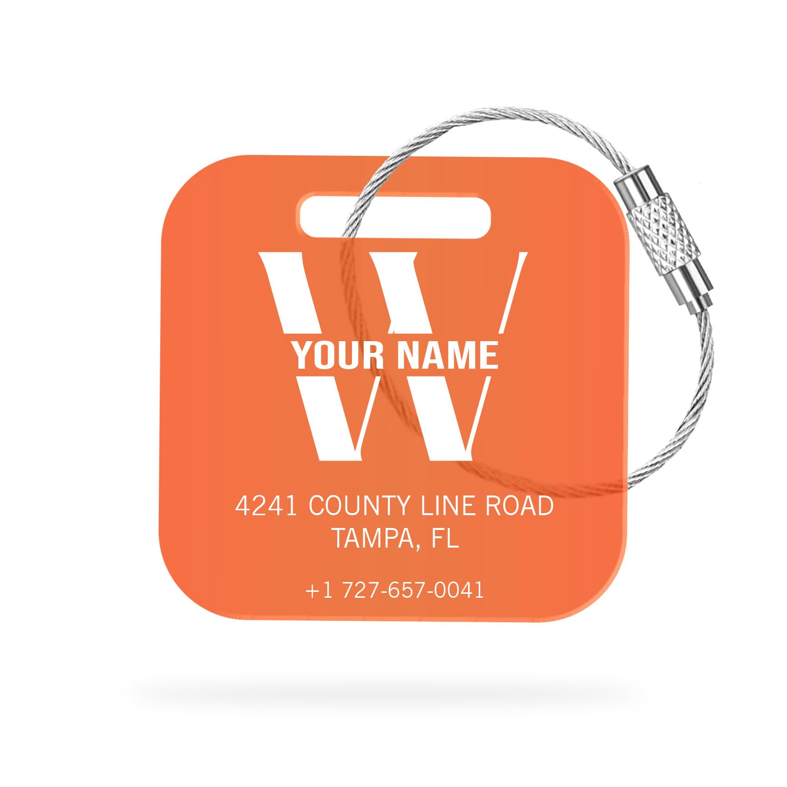 DreamyDecor Luggage Tags for Suitcases, Personalized Luggage Tags for Travel, Backpacks, Golf Bag, Custom Luggage Name Tags with Hole & Steel Loop,