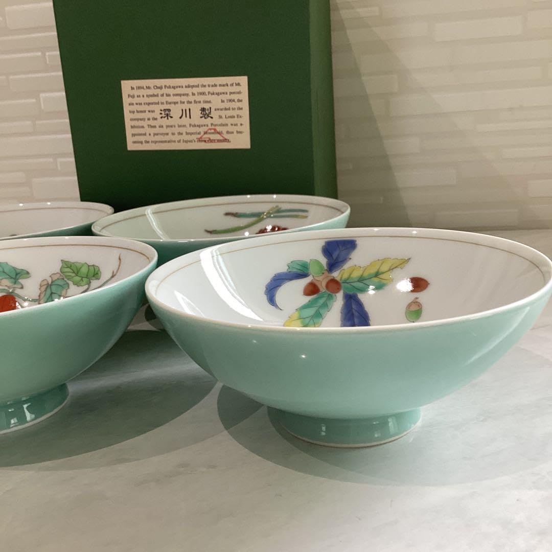 紺地団扇流水茶碗 水無月窯 芳哉造中古 寄せ盃 5個 有名作家 2025年