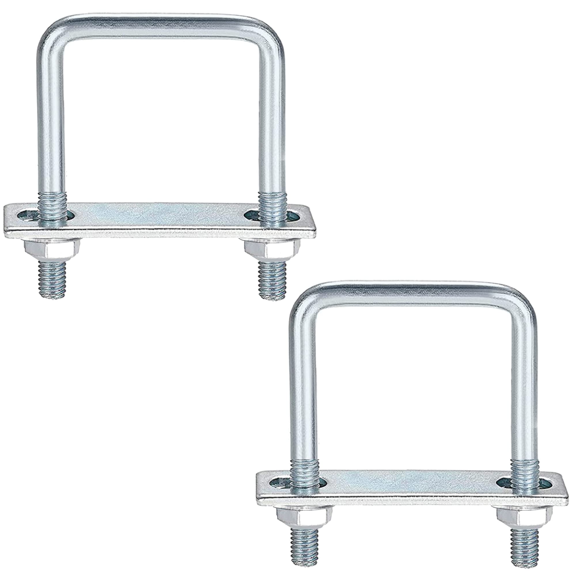 duoyif U Bolzen M8 95x120mm U Schrauben M8 Bügelschraube Quadratische Edelstahl Mit Mutter Rahmenplatte Unterlegscheibe U Bügel Für Rohr Befestigung Auto Schiffen Abschleppen 2Stück (95 x 120 mm)