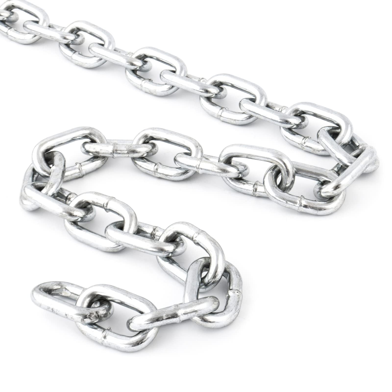 DQPP Cadena de acero C15 | DIN 5685 | 5 mm | galvanizada | 20 m | eslabones cortos | cadena de eslabones | se vende por metros | cadena de barrera, metal, cadena de acero redondo | cadena de metal |