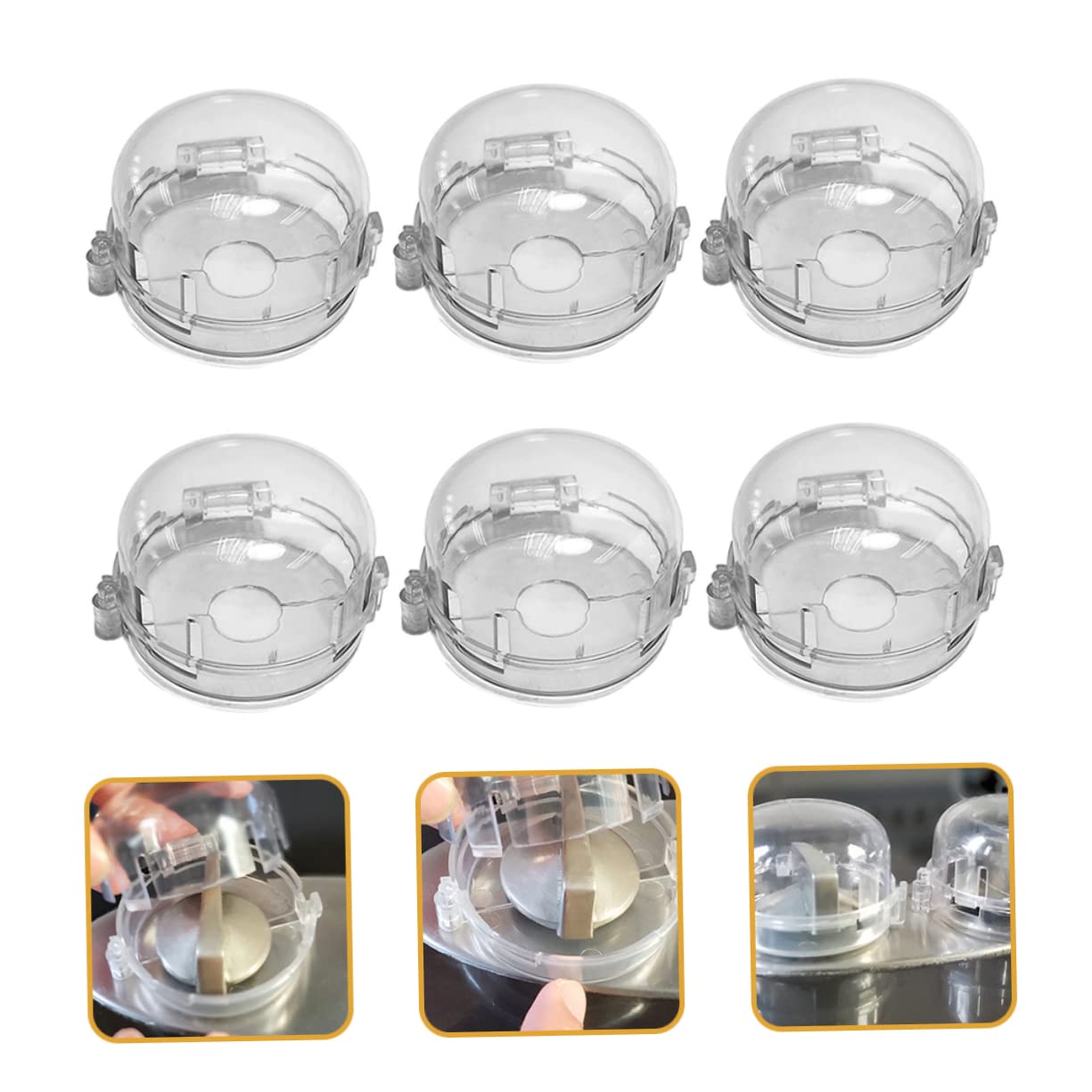 ifundom Cooker Knob Cover Safety 6pcs Plastic Stove Covers for Child Proof Protection