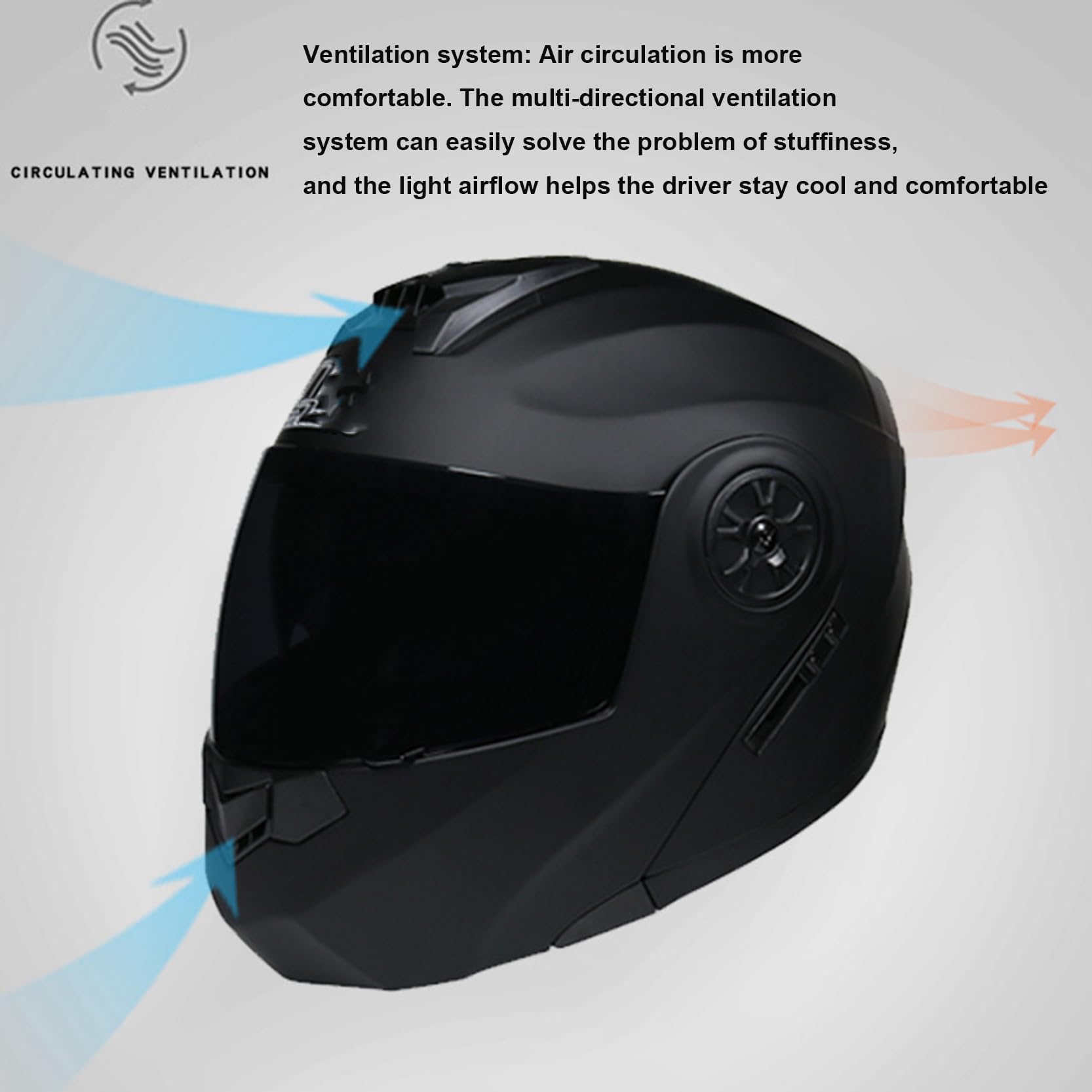 Modulaire Opklapbare Motorhelm Bluetooth Geïntegreerde Dubbele Lens Integraalhelm DOT/ECE Goedgekeurd Dubbel Vizier Volwassen Motor Straatfietshelm Ingebouwde FM-Radio Auto Answer E,L=59-60cm