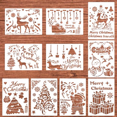 Amazon.co.jp: クリスマス ステンシル 10枚セット ステンシル