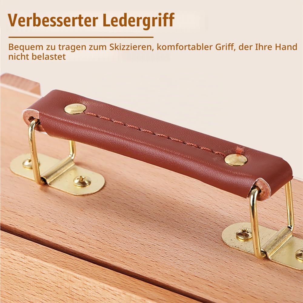 Tischstaffelei Holz,Verstellbare Hölzerne Aufbewahrungsbox Mit Drei Schubladen Und Staffelei, Tragbarer Kunsttisch Für Malerei Und Zeichnung, Geeignet Zur Aufbewahrung Von Farben, Markern Und Stiften
