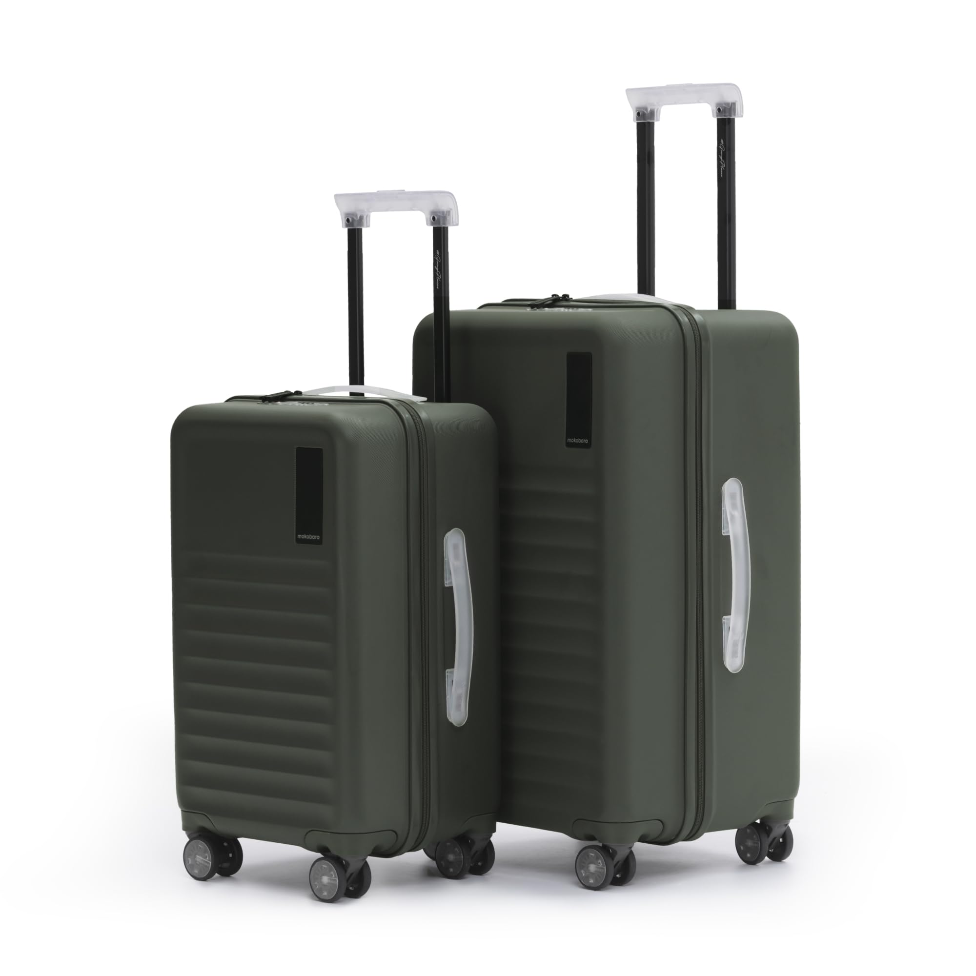 MOKOBARA The Aisle Trunk Luggage Set | Cabin (55cm, 40L) + Medium (65cm, 70L) | Durable Polycarbonate Shell | TSA-Approved Lock, YKK Zippers & Silent Ninja Wheels | Homegrown (Green Set of 2) Set of 2 Homegrown