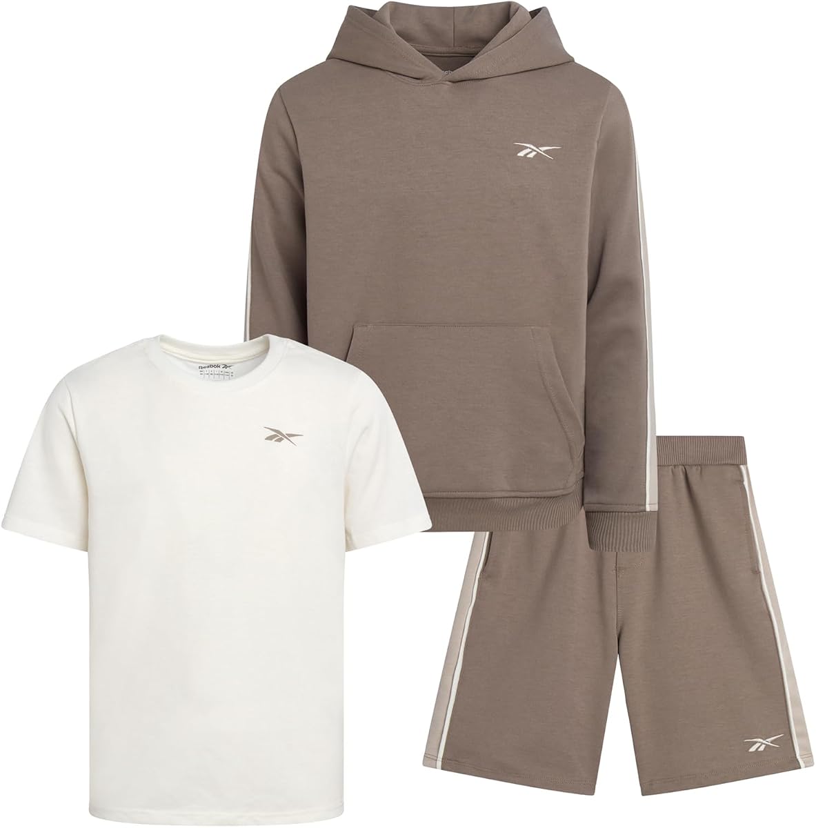 Sudadera elástica con capucha, camisa y pantalón corto de gimnasia de 3 piezas para niño