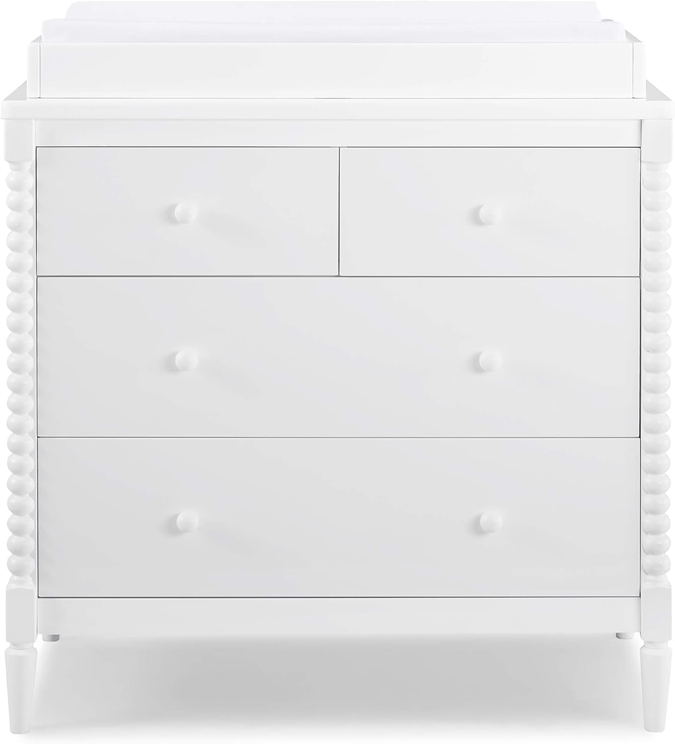 Delta Children Saint 4 Drawer Dresser with Changing Top, Bianca White