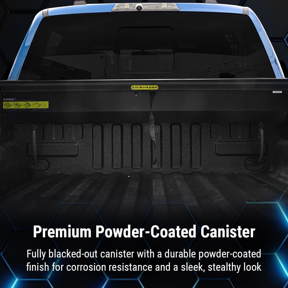 SyneticUSA Automatic Retractable Truck Bed Cover for Ford F250 F350 (2008-2025) Fits 6'10" FT | Aluminum Slats Tonneau, Waterproof Locking, Heavy Duty Low Profile | One Person Install Bed Cover