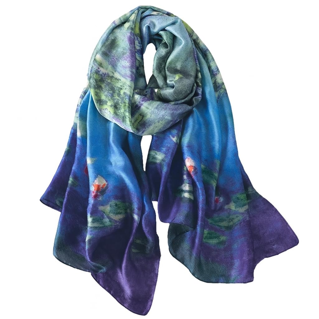 LONDON Gift Box Womens Silky Satin Scarf, Ladies Large Lightweight Smooth Shawl & Wrap for Women UK, Chiffon Head Hair Hijab, Neck Twilly, Wedding Scarves Collection for Young or Older Women