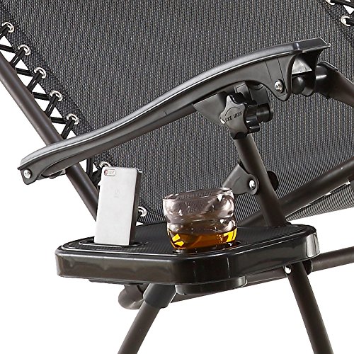 Just Relax Gravity Chair Clip-on Table and Cup Holder, Black