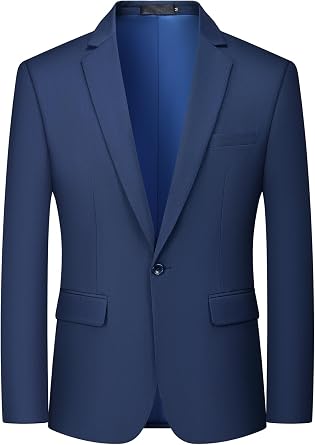 MAGE MALE Mens One Button Suit Jacket Elegant Solid Color Blazers Slim Fit Lightweight Sport Coats Blazer