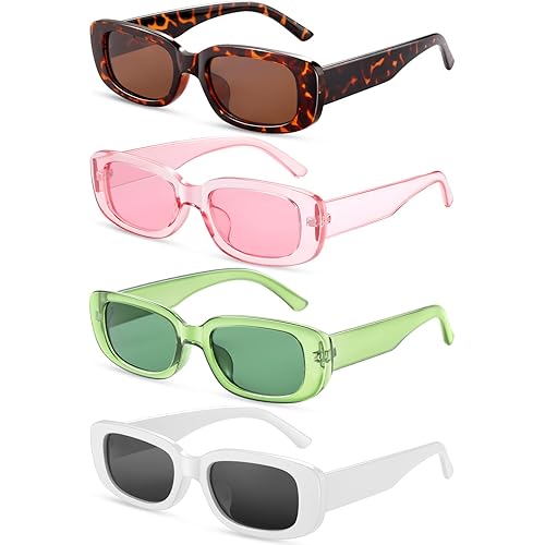 Ougenni Sunglasses Womens Rectangle Trendy Sunglasses Vintage Sunglasses 90s Retro Y2K Fashion Sunglasses for Women