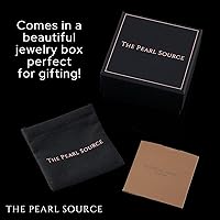 Vista 9 de The Pearl Source Collar de perlas cultivadas de agua dulce blancas de triple hebra para mujer de 18-19-20" de longitud matinal, Perla, Perla