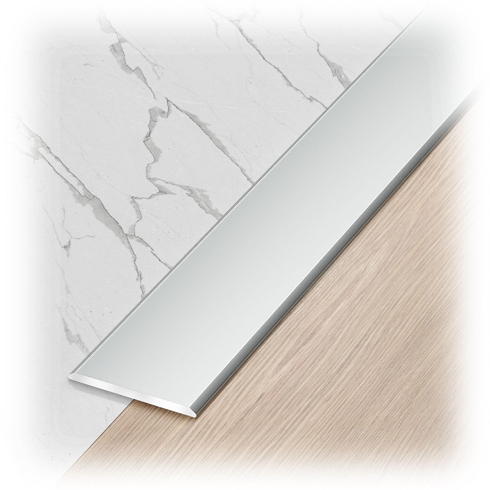 Aluminum Carpet Cover Threshold Transition Strip Floor Edging Trim Strip, Threshold Seam Cover Strip(Silver,35.0mm/1.4in)