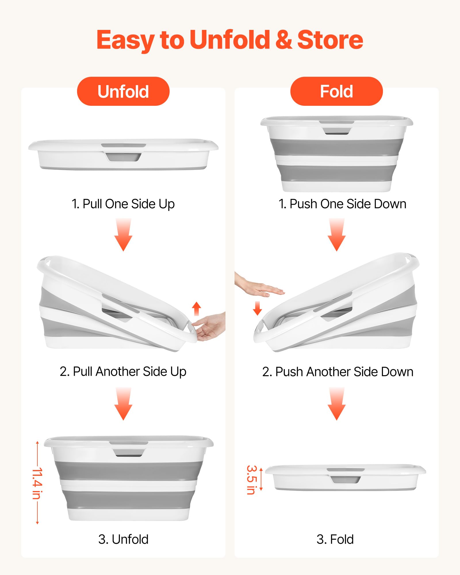 VEVOR Bañera Plegable para Perros Gatos Pequeños de 2,7 a 9 kg, Bañera Portátil para Mascotas con Desagüe Integrado, Orificio de Drenaje, Diseño Compacto que Ahorra Espacio, Uso en Interior y Exterior