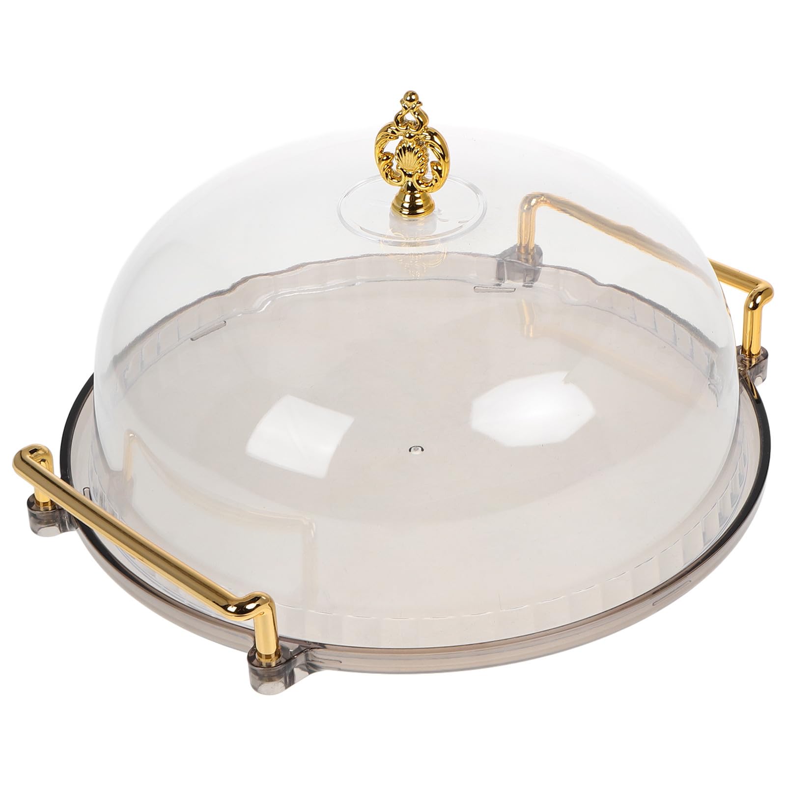 Plateau à gâteau rond avec couvercle cloche plastique pour fruits et dessert