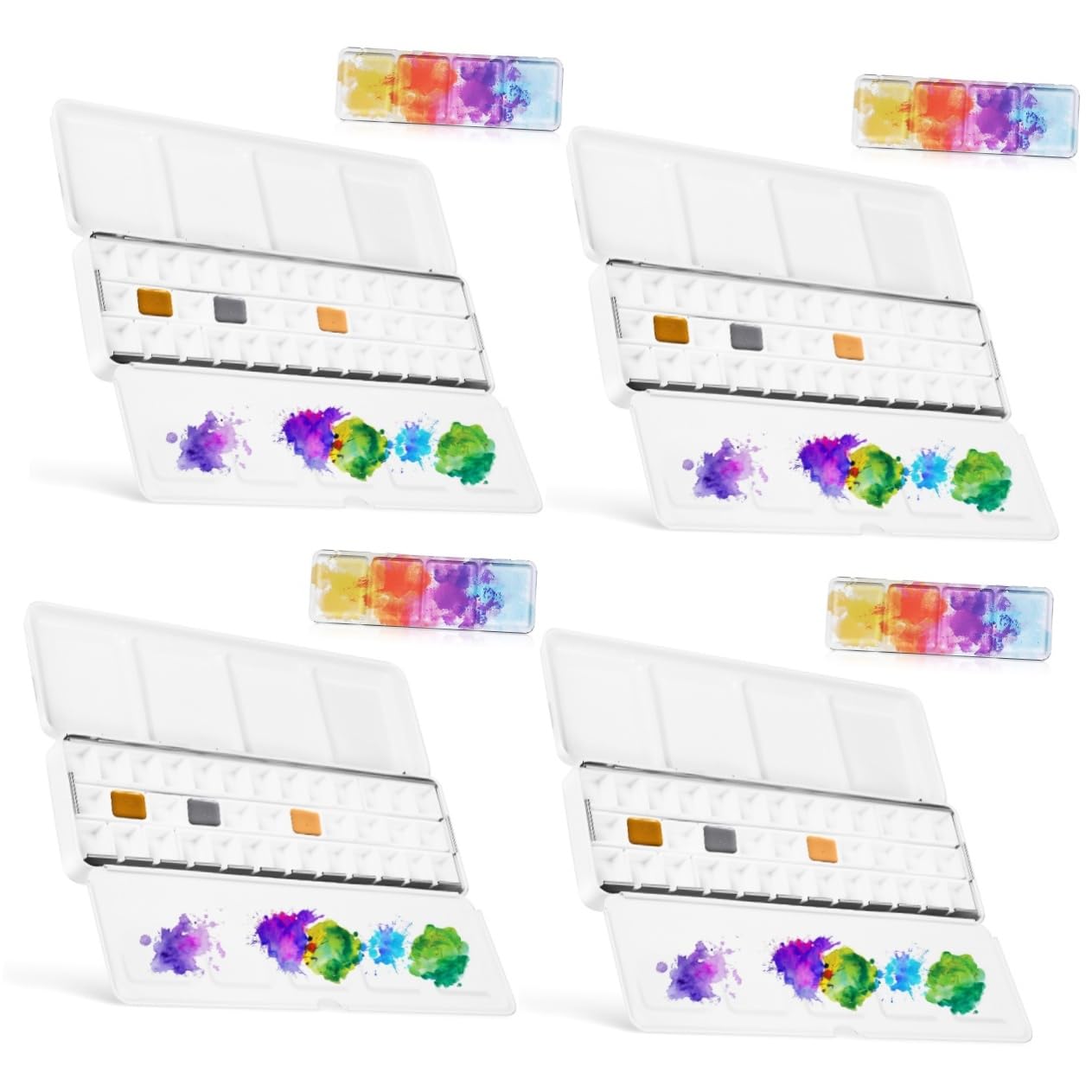 SHINEOFI 4 Pièces Boîte de Palette d'aquarelle Vide casseroles vides Mini boîte Vide pour Aquarelle Palette de Peinture Palette de Couleur Palette Aquarelle Vide Palettes de Peinture Le Fer