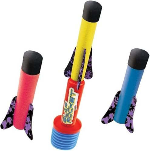 El original E-Z Bofetada Rocket Bomba de Rocket de lanzamiento Conjunto Completo De lanzador con 3-rockets
