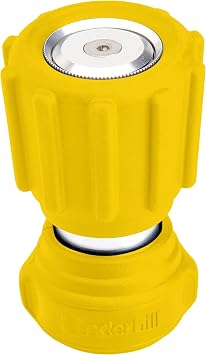 Underhill Magnum Stinger Fireman Style Garden Hose Nozzle NG400 Heavy Duty Solid Brass Water Spray Nozzle, 11 GPM, 30100 PSI, 3/4 Inch Thread Inlet, Jet Soak Fan Patterns, Professional Grade