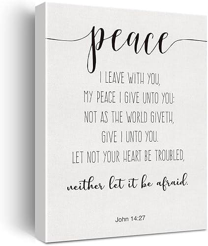 Miniatura 1 de Arte de versículo bíblico para decoración de pared, Juan 14:27, Escritura de la Paz, impresiones de pintura en lienzo para el hogar, comedor, sala