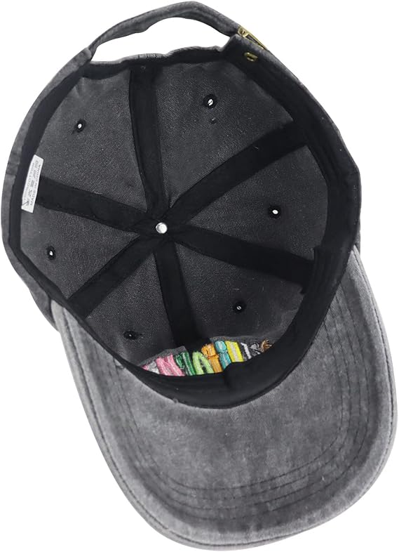 California State Bear Hats for Men Women, Funny Adjustable Washed Denim Cotton Embroidered Baseball Cap