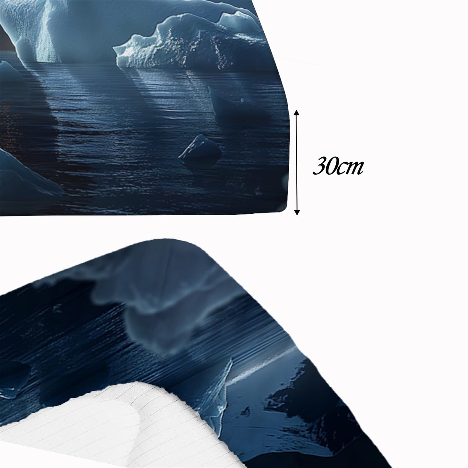 Lenzuolo con angoli stampato 3 pezziTitanic In The Dark NightNero160x200Microfibra - 30 cm di profondità Nessun restringimento e nessun pelucchi Lavabile in lavatrice Include 2 federe per cuscini