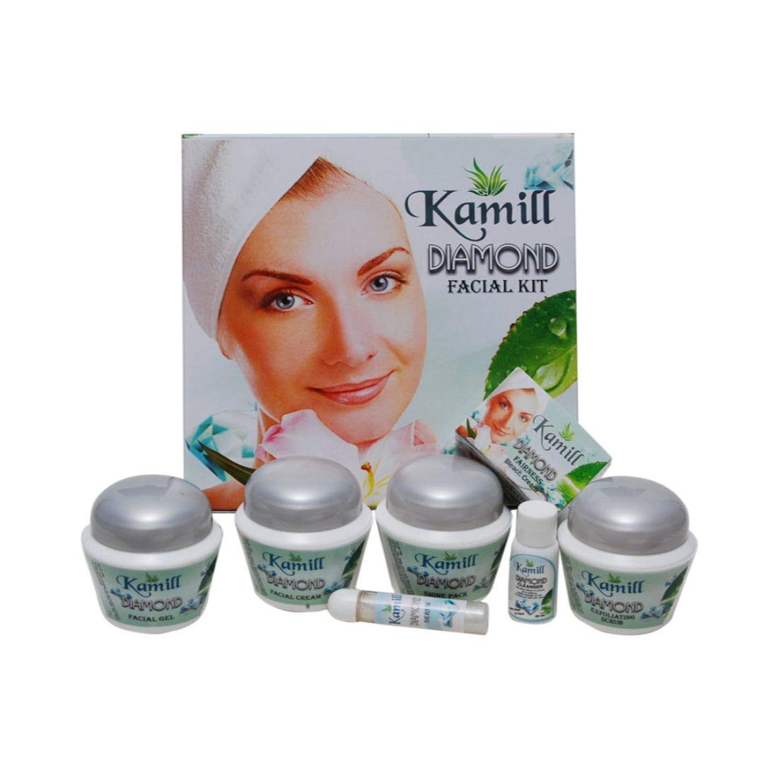 Diamond Facial Kit for instant radiance with Diamond Dust & Cinnamon, 4 easy steps, 310 gm