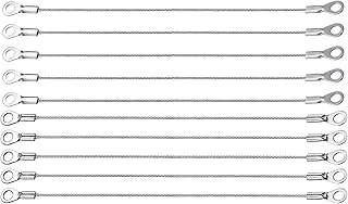 M METERXITY 1.5mmx20cm Lanyard Security Cable Ropes 10pcs, Apply to Outdoors (304 Stainless Steel, Silver)