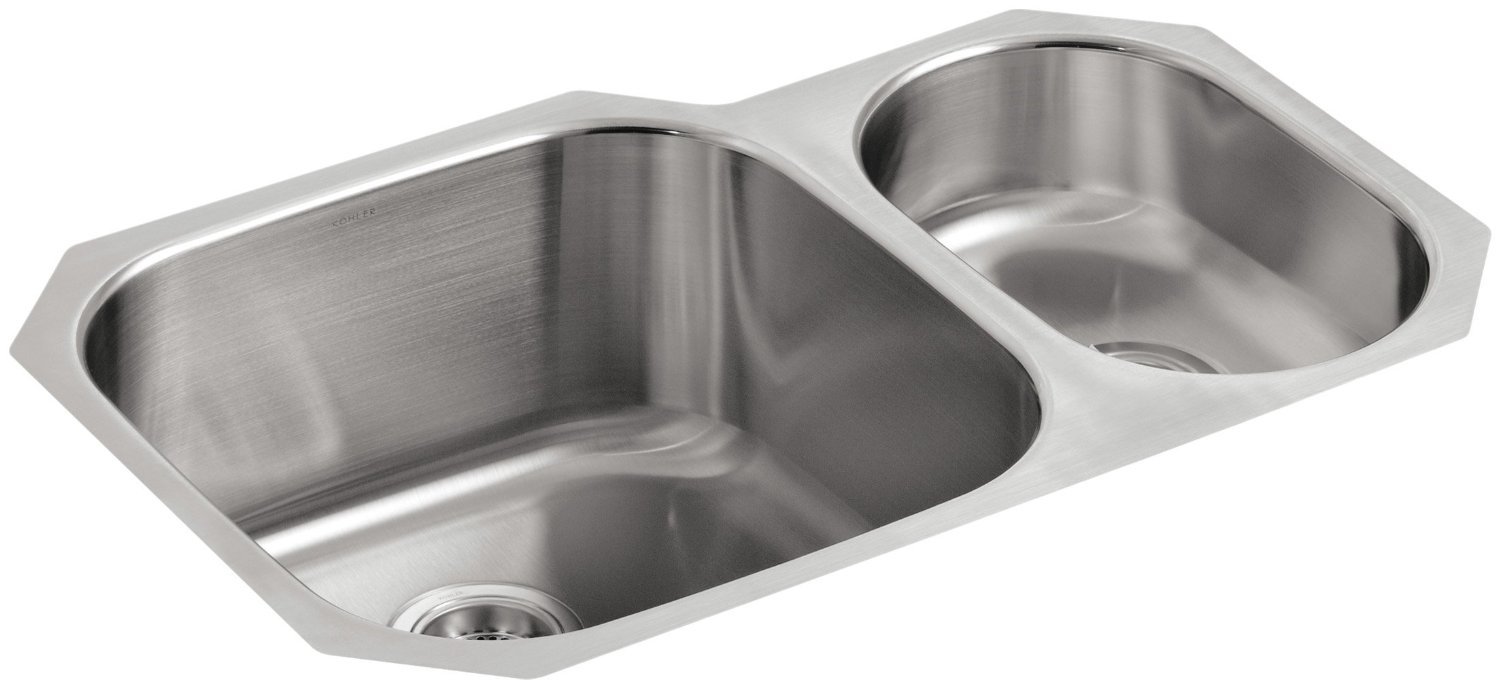 Kohler 3355-NA Undertone® 30-3/4" undermount double-bowl kitchen sink, Stainless Steel