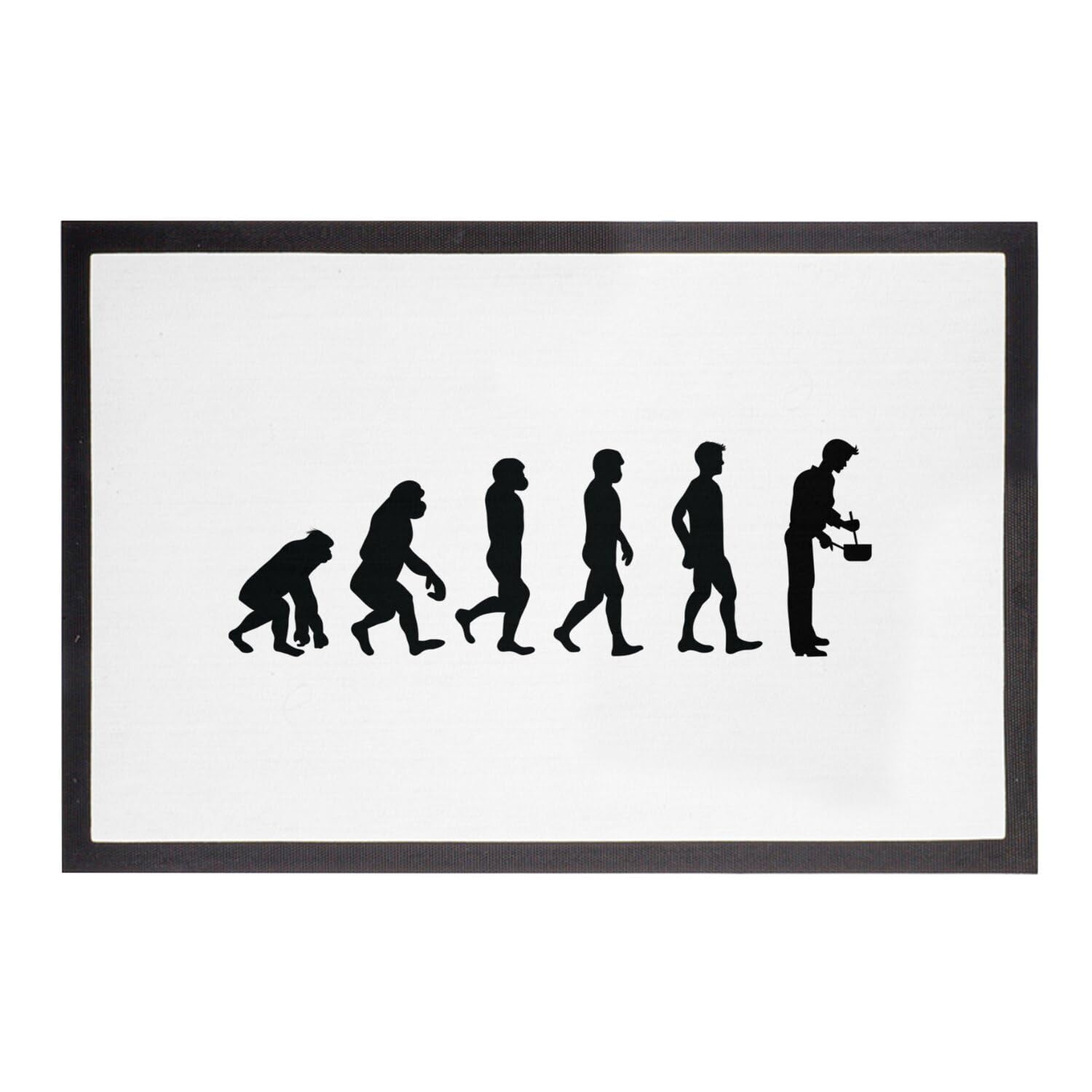 Paillasson Blanc cadeau cuisinier motif Evolution Chef Restaurant 60x40