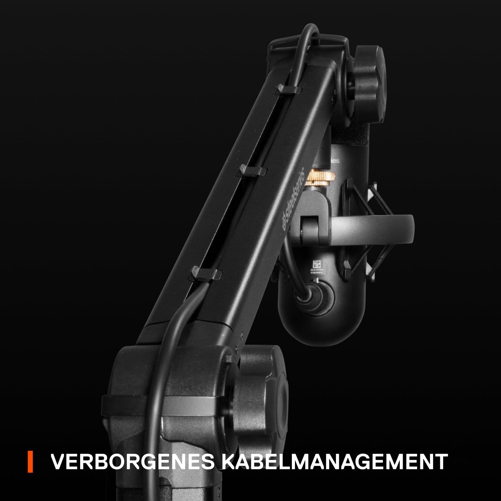 SteelSeries Alias Pro Mikrofon-Schwenkarm 360-Grad-Drehung Tischklemme Faltbares Scherendesign Kabelmanagement 3/8"- 5/8"-Adapter