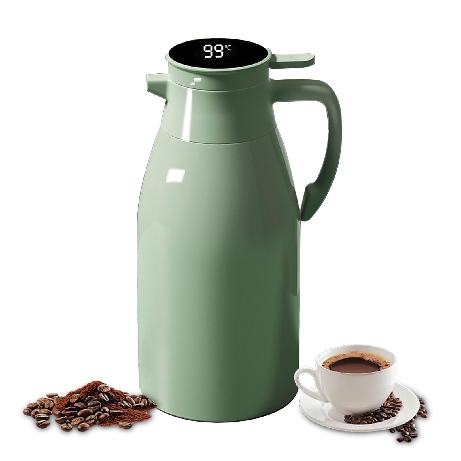 Brocca isotermica 2 L 6 strati per acqua calda | Bollitori isolati sottovuoto per teiera, caffè, succo, latte, tè, caffè, bevande, ufficio, campeggio, termico 24 ore