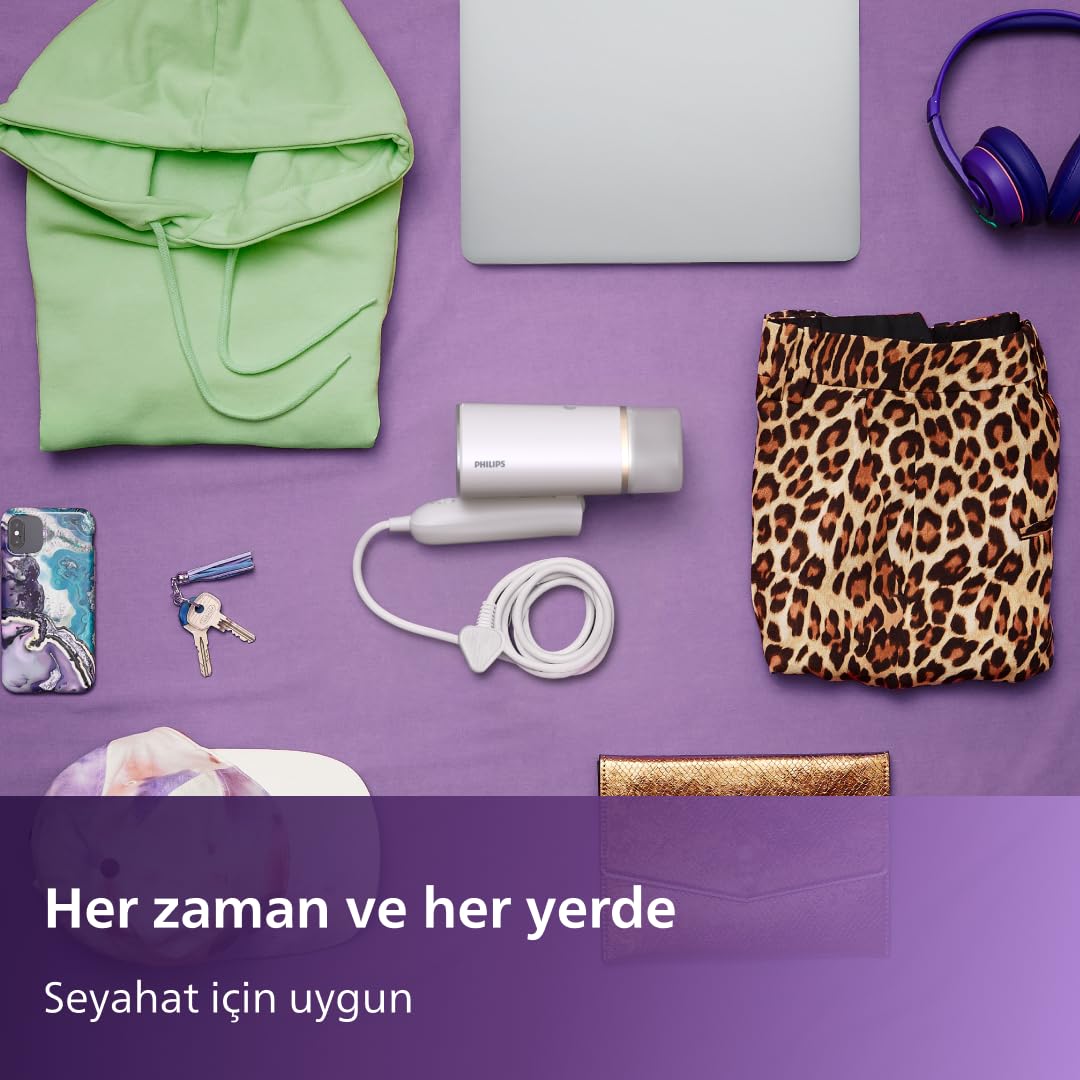 Philips El Tipi Buharlı Ütü 3000 Serisi – Kompakt ve Katlanabilir Tasarım, 30 Saniyede Hazır, 1000W ve 20g/dak Sürekli Buhar, Ütü Masası Gerektirmez, Tüm Kumaşlarda Güvenli (STH3020/10)