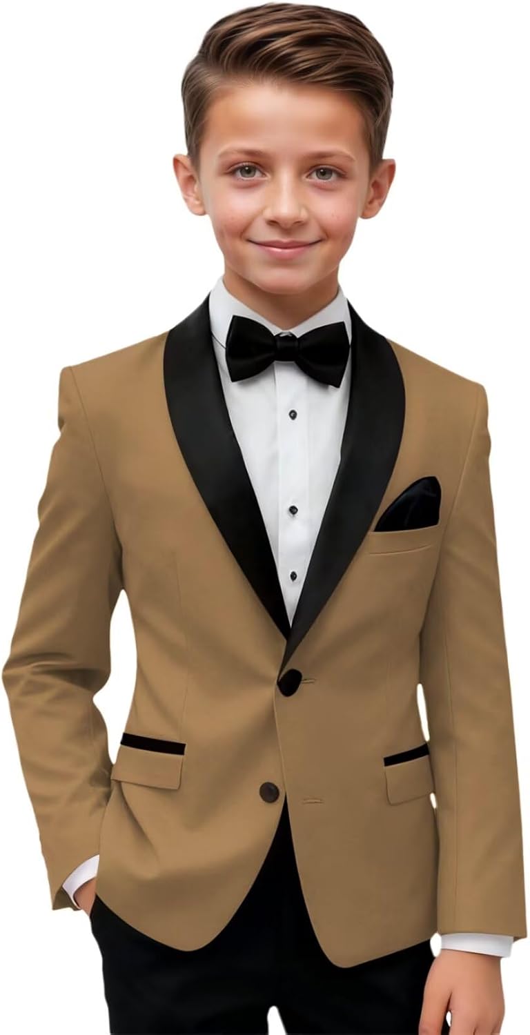 Boys' Suits Slim Fit 2 Piece, Kids Tuxedo Suits for Boys Toddler Prom Party Homecoming Formal Wedding Dress Outfits