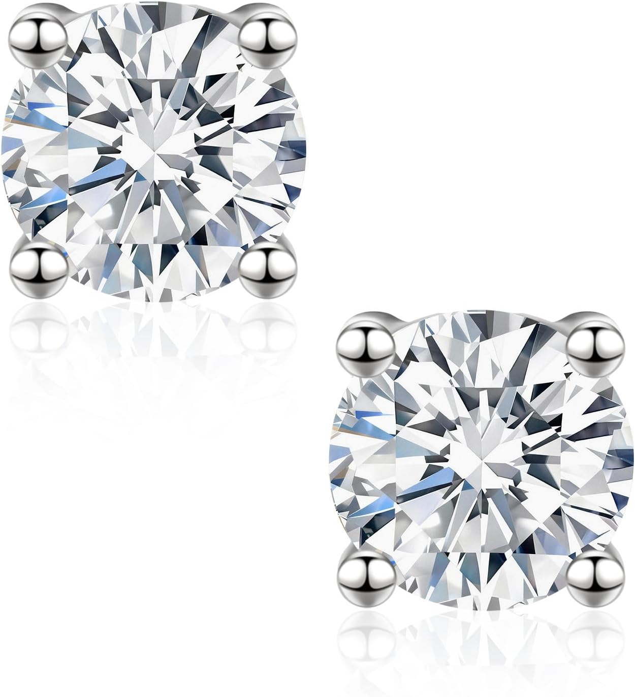 Lab Grown Diamond Stud Earrings Screw Back for Women Round Cut IGI Certified D Color VVS1 Clarity Hypoallergenic Fine Jewelry Gift