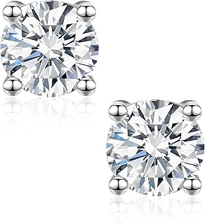 Lab Grown Diamond Stud Earrings Screw Back for Women Round Cut IGI Certified D Color VVS1 Clarity Hypoallergenic Fine Jewelry Gift