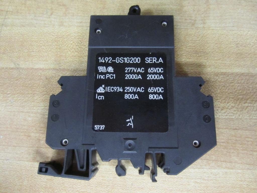 ALLEN BRADLEY 1492-GS1G200 DIN Rail Mount, Miniature Circuit Breaker, 65 Volt DC, 277 Volt AC, 1 Pole, 20 AMP