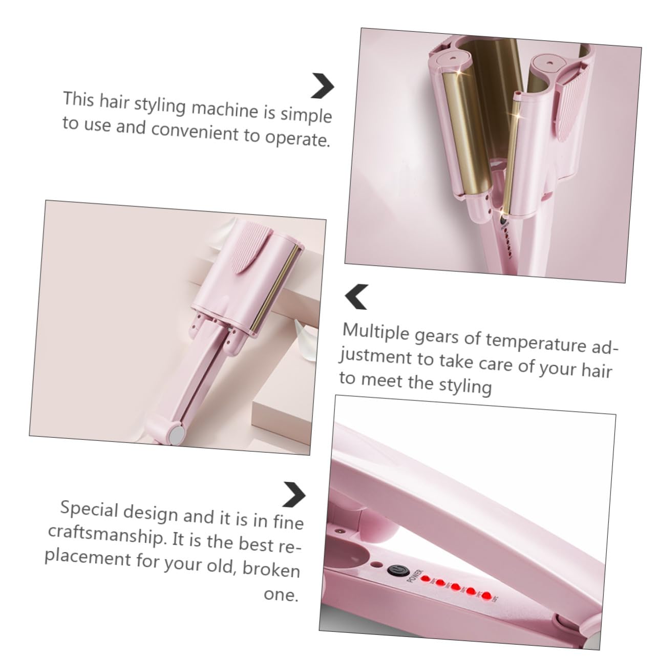 Rizador de Pelo Eléctrico Ondulado de Cerámica 1 Unidad Tamaño Medio para Mujer Uso Profesional en Peluquería Enchufe Europeo Ac220v para Peinado Rápido y Duradero