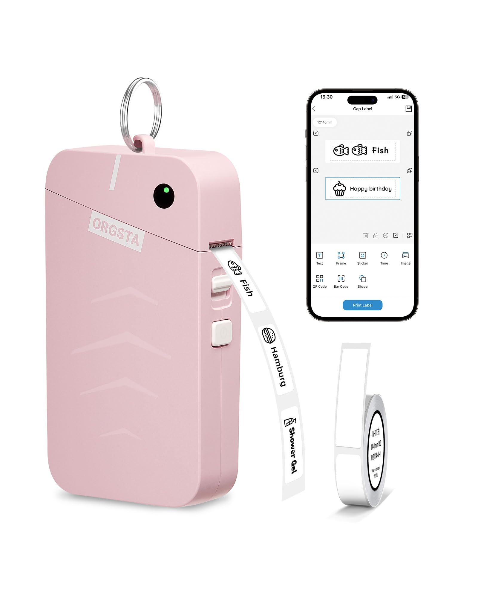 ORGSTA S001 Portable Bluetooth Label Maker Machine with Tape