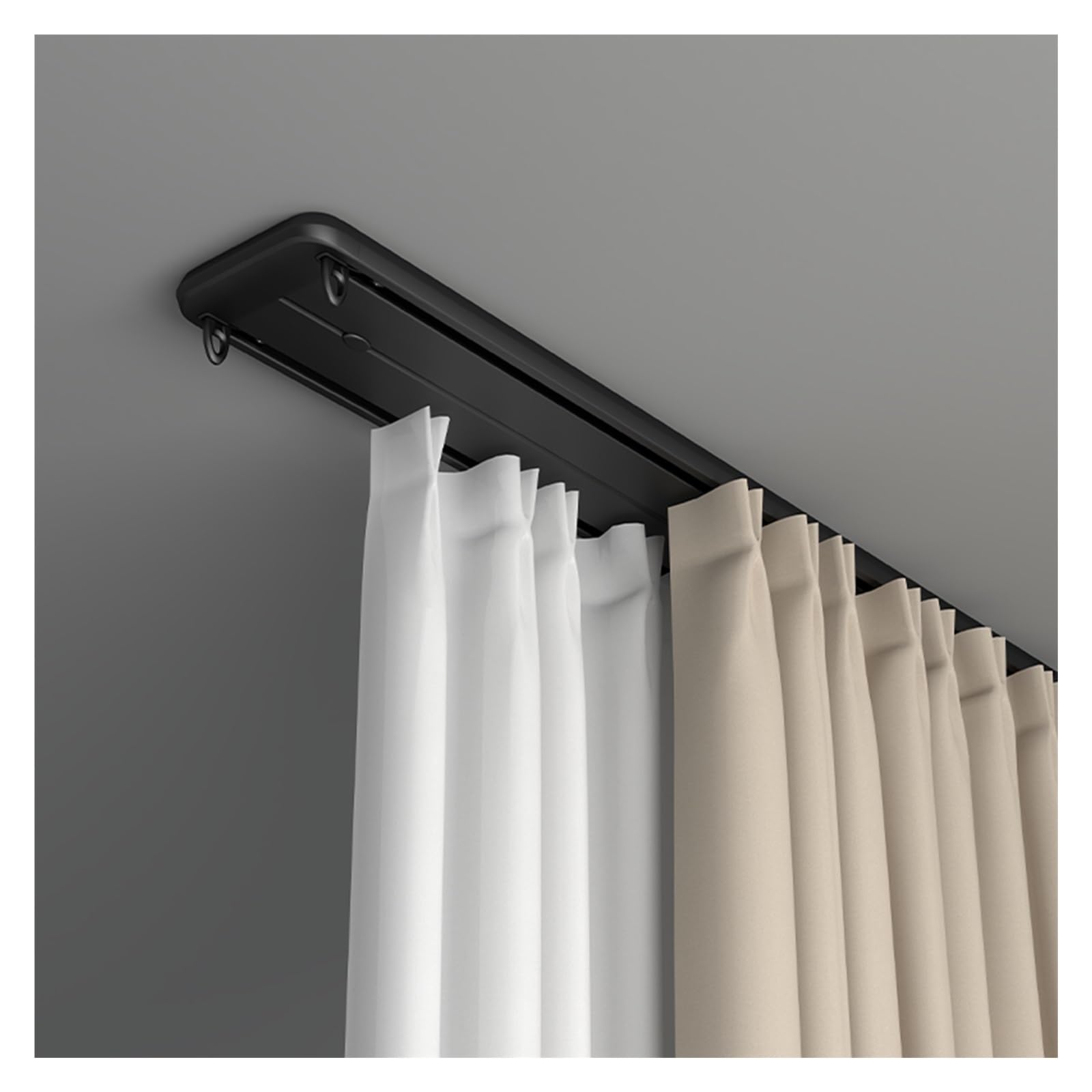 Riel de doble riel para cortinas de techo ideal para crear ambientes elegantes en hoteles