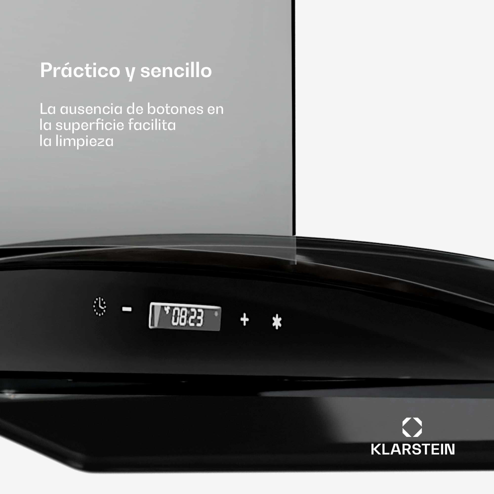 Klarstein Campana Extractora Cocina, Extractor con Filtros Anti Grasa para Lavar en Lavavajillas, Campanas Extractoras con Flujo Aire 600 m³/h Airflow, Extractores Cocinas