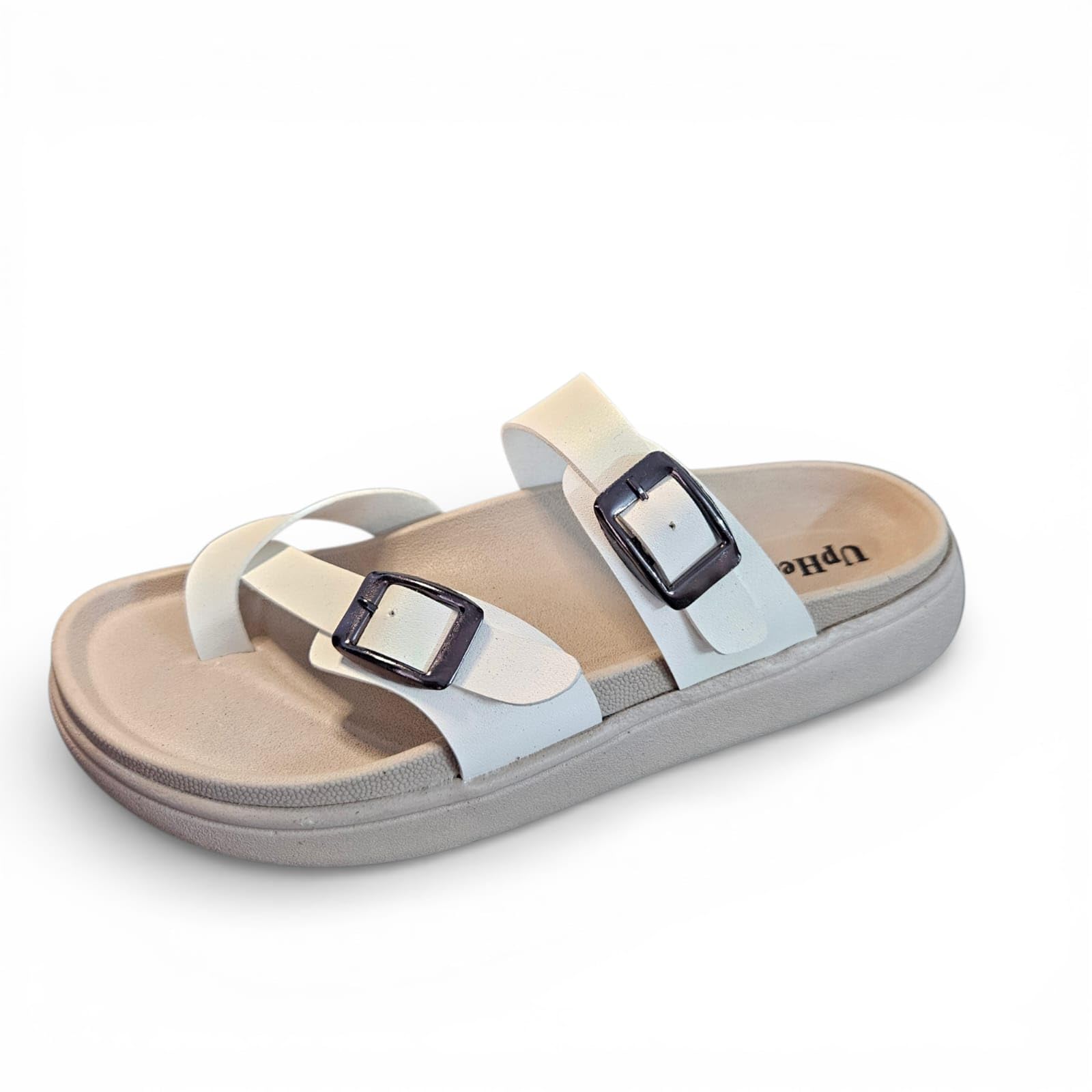 upheave Women’s Vegan Leather Flat Sandals | Stylish Ladies Sandal with Cushioned Footbed | Lightweight & Waterproof EVA Sole | Comfortable Everyday Wear-picture-26