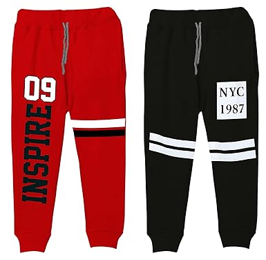 Kuchipoo Boys Regular Fit Track pants(Pack of 2)
