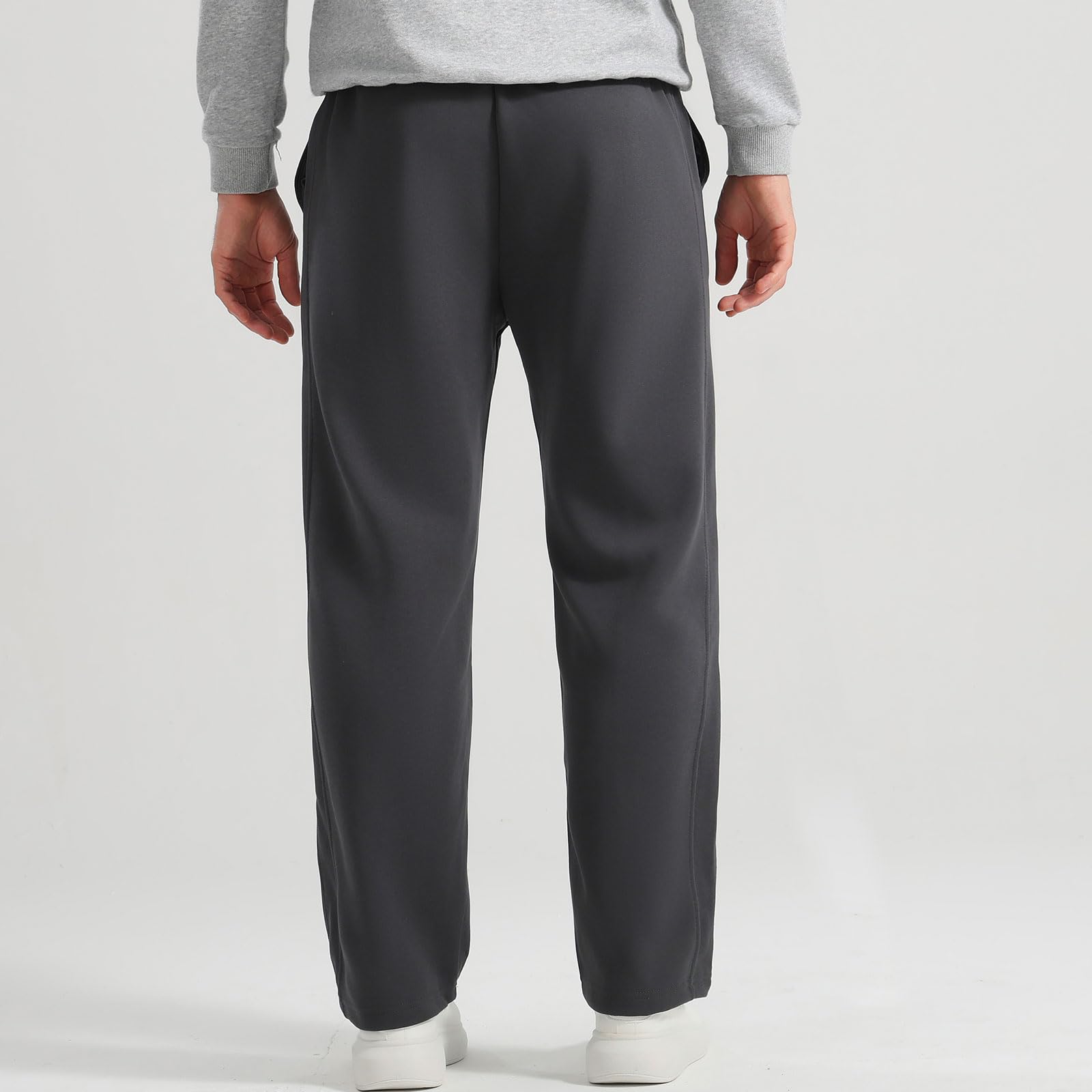 SHAGGA Pantalon de survêtement pour homme, jambe droite, ourlet sans poignets, coupe ample, pantalon de survêtement avec poches pour la course à pied et l'entraînement