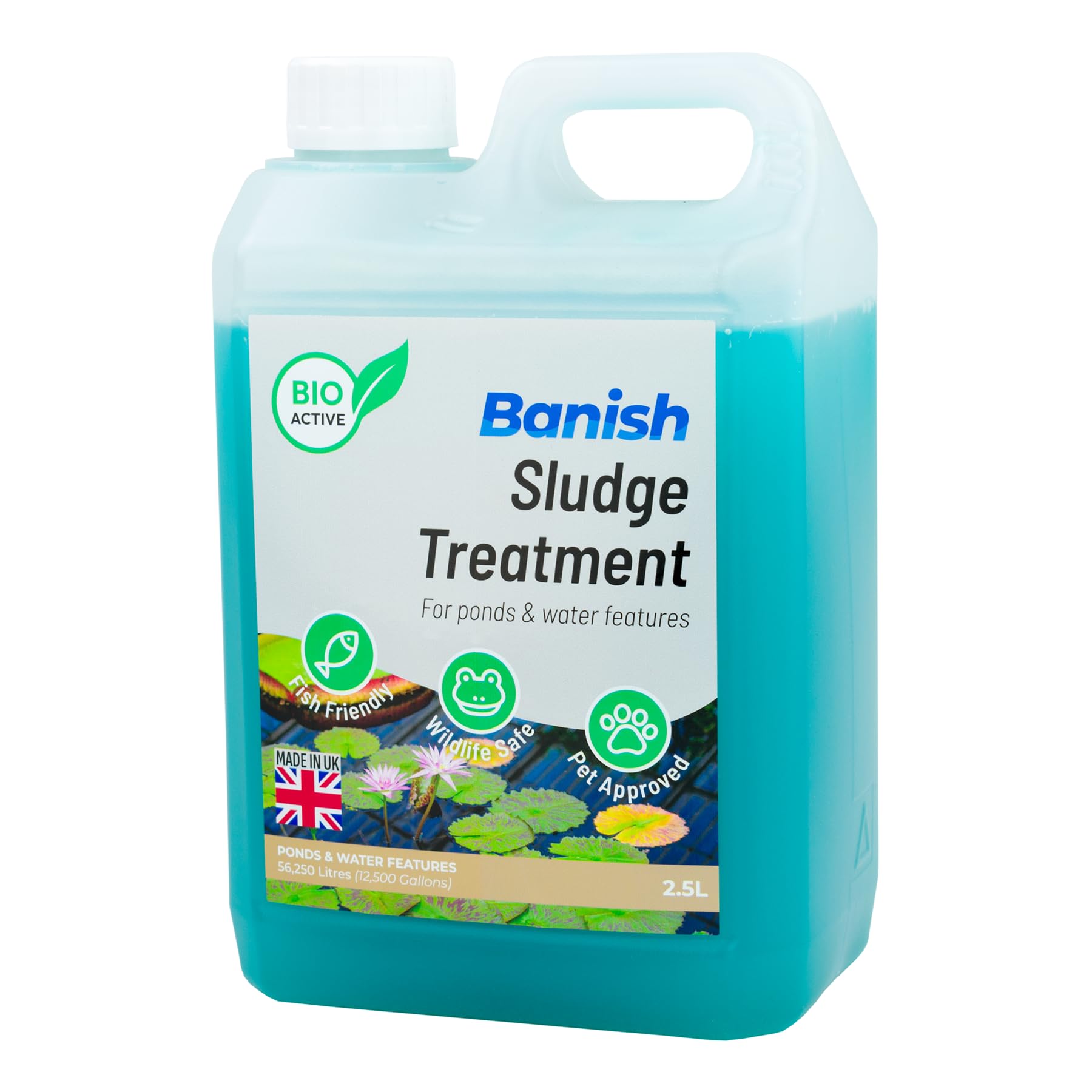 Pisces Banish BioActive 2500ml Sludge Pond Water Treatment Natural Silt Remover Fish Safe