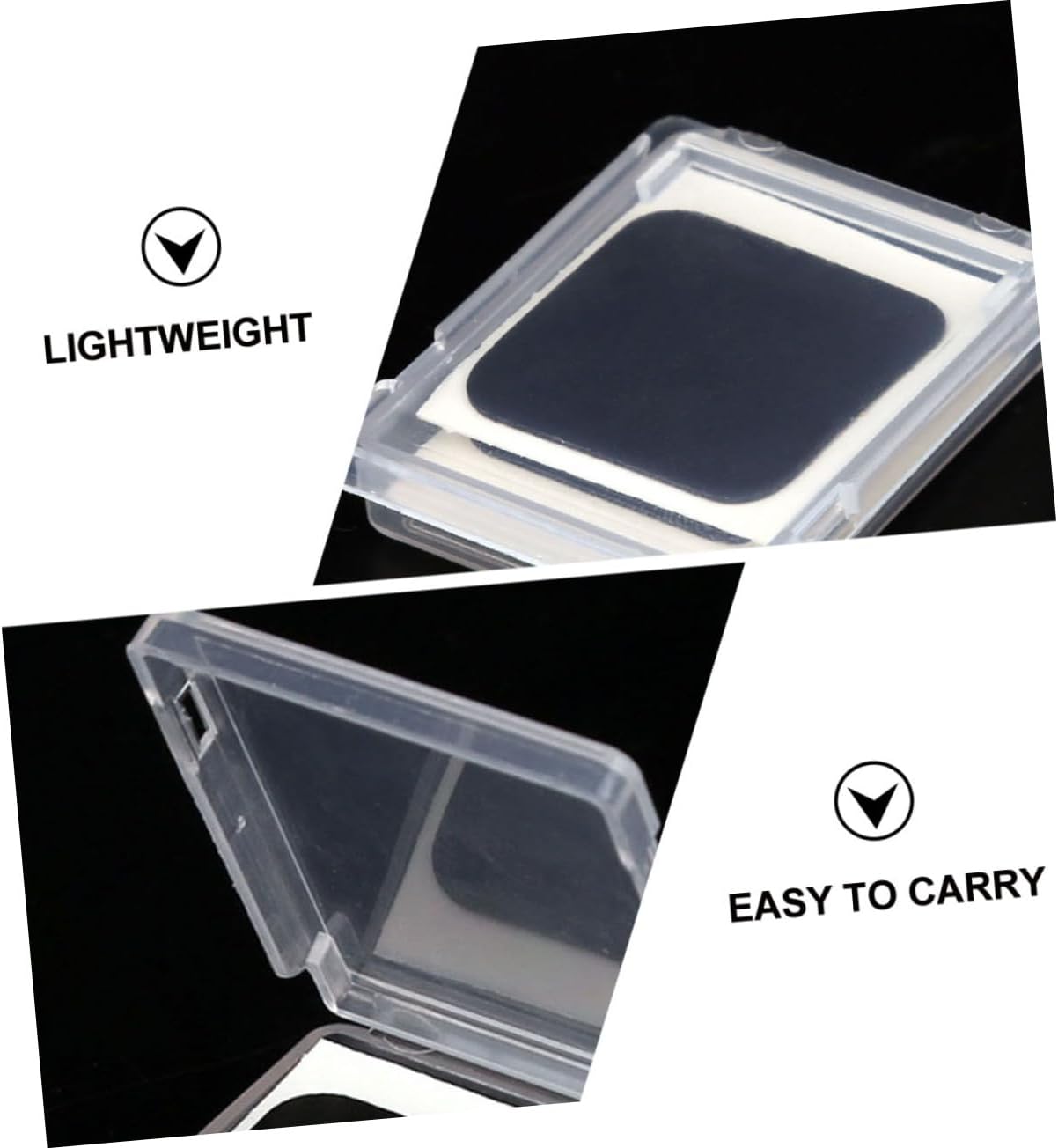 Close-up of the ibasenice bike tire patch in its case, highlighting its lightweight and easy-to-carry design.