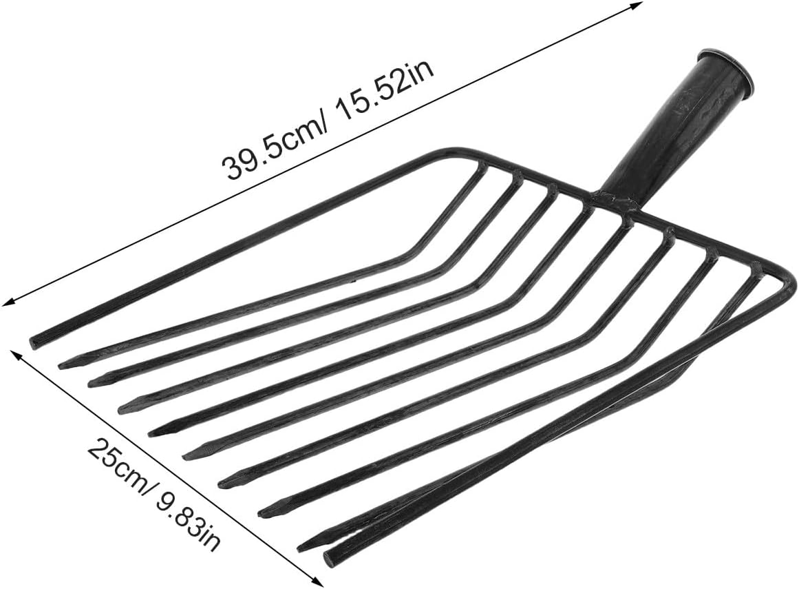KESYOO Metal Fork Head for Manure 10 Teeth Heavy Duty Steel Gardening Tool Lightweight and Easy to Clean Suitable for Lawn Care and Tasks