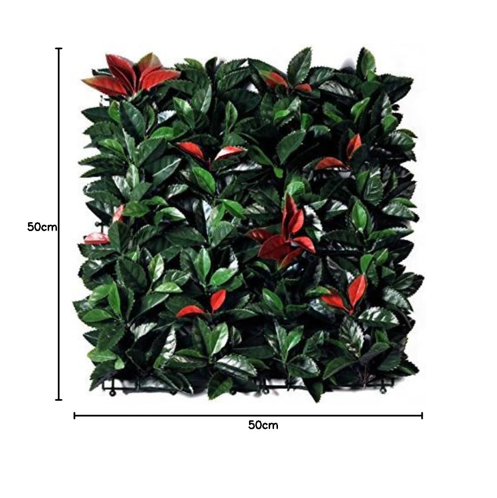 3F Piante Artificiali - V - SIEPE ARTIFICIALE PHOTINIA 100 X 100 UVR - Pannello cm 100 X 100